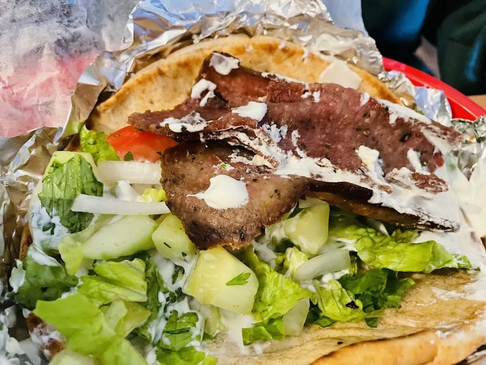 Falafel Sandwich and Salad